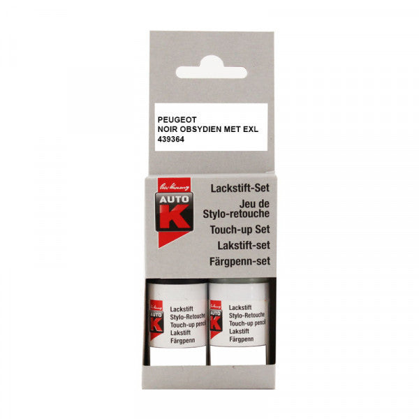 Stylo de retouche et vernis pour carrosserie - Peugeot - EXL EXLD Noir Obsidien