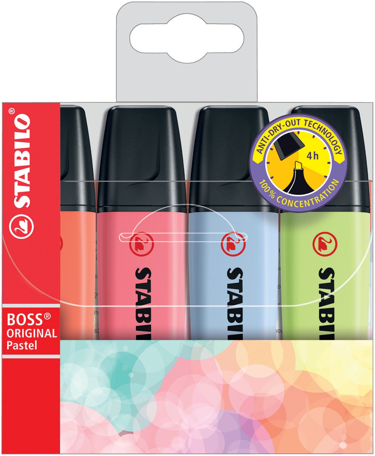 Pochette de 4 surligneurs STABILO BOSS ORIGINAL Pastel - assortiment pastel