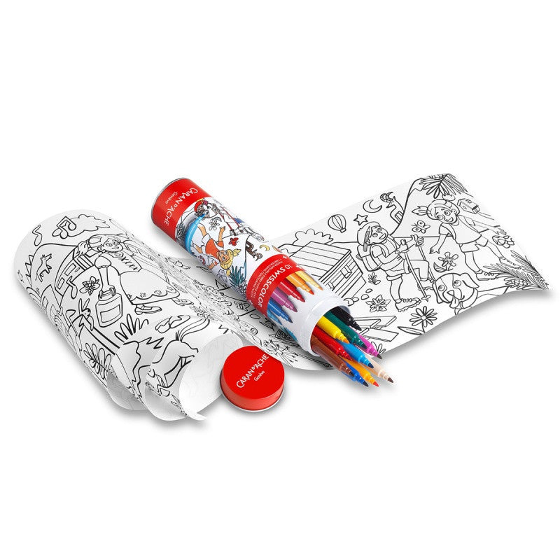 10 feutres de coloriage - Enfant - Inclus 1 poster - Boîte métal - Carand' Ache