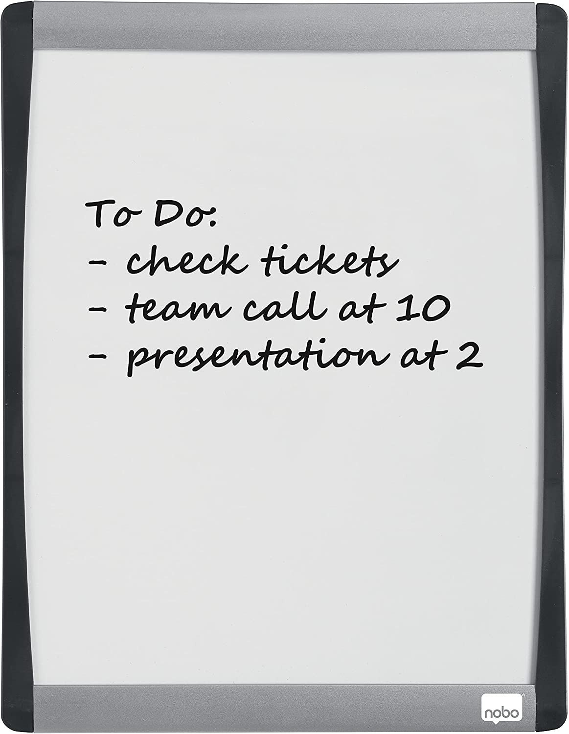 Petit tableau blanc magnétique - 28x21,5cm - Avec accroches - Aluminium - Nobo