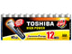 Piles - AAA - LR03 - Alkaline - 1.5V - Lot de 12 piles - Toshiba - Batterie