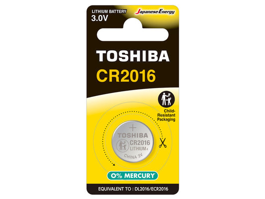 Pile - Bouton - Ronde - CR2016 - 3.0V - DL2016/ECR2016 - Toshiba