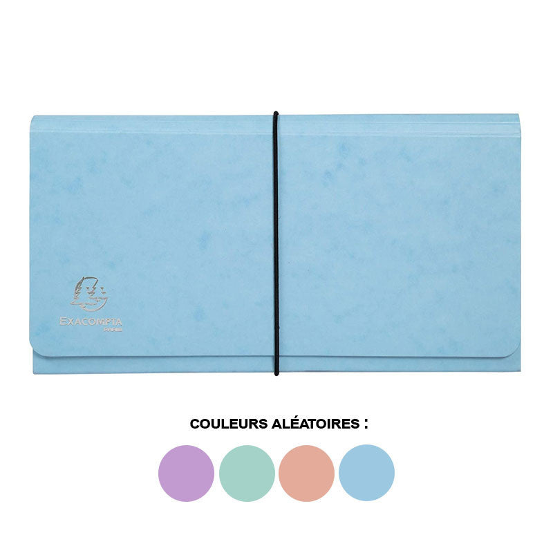 Pochette trieur - Petit trieur - 26x13 cm - 6 compartiments - Couleurs pastel