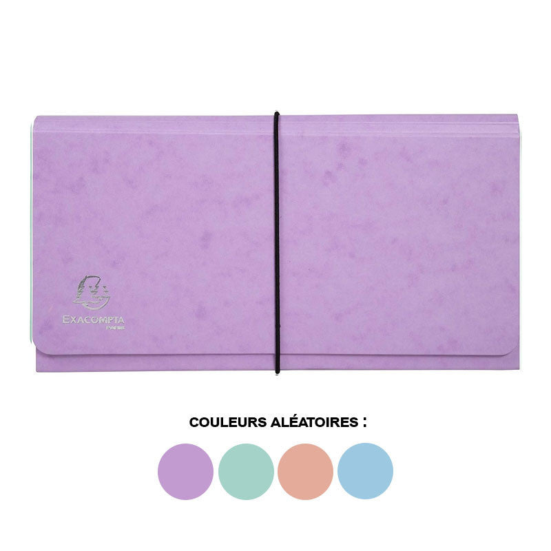 Pochette trieur - Petit trieur - 26x13 cm - 6 compartiments - Couleurs pastel