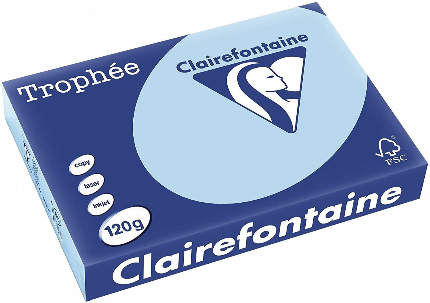 Ramette de papier - A4 - Bleu vif - 120g - Impression - 250 feuilles - Clairefontaine Trophée