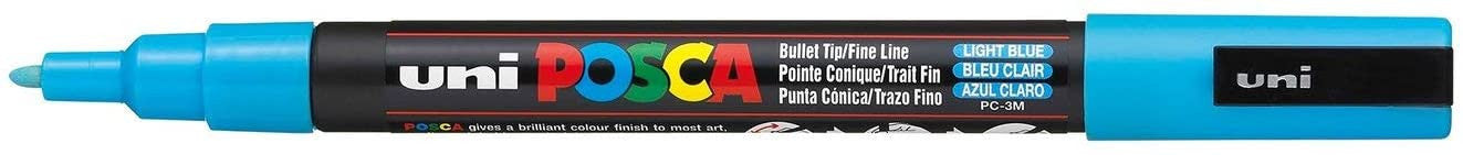 Pochette de 8 marqueurs - Posca - PC3M - Pointe fine conique - Tous supports