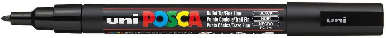 Pochette de 8 marqueurs - Posca - PC3M - Pointe fine conique - Tous supports