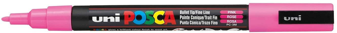Pochette de 8 marqueurs - Posca - PC3M - Pointe fine conique - Tous supports