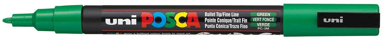Pochette de 8 marqueurs - Posca - PC3M - Pointe fine conique - Tous supports