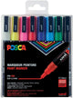 Pochette de 8 marqueurs - Posca - PC3M - Pointe fine conique - Tous supports