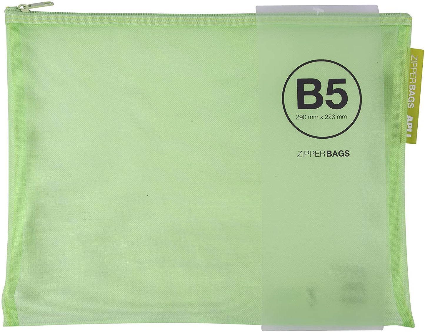 Pochette protège document en nylon B5 290x223mm assortiment couleur Apli Zipper Bags