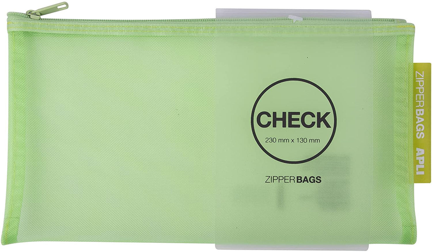 Pochette protège document en nylon chéquier assortiment couleur Apli Zipper Bags