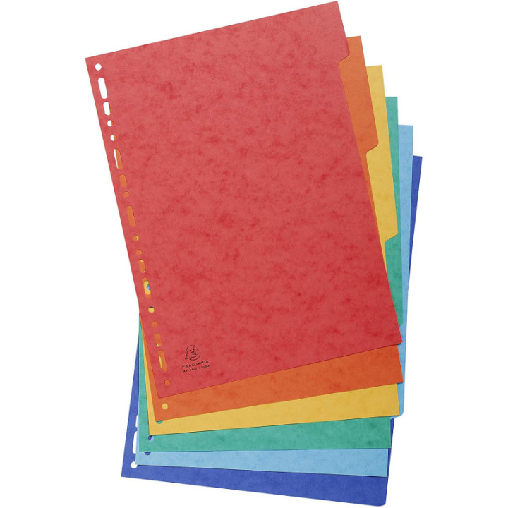 Intercalaires - Pour classeur - 6 positions - A4 - Carton rigide - Exacompta