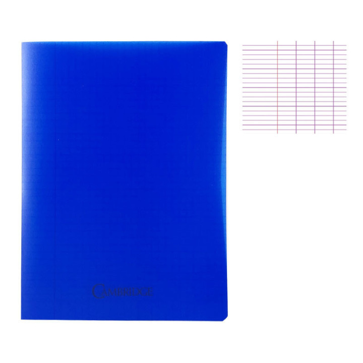 Cahier - 24x32(cm) - Grands carreaux - 96 pages - couverture en polypro bleu - sans spirale - Hamelin