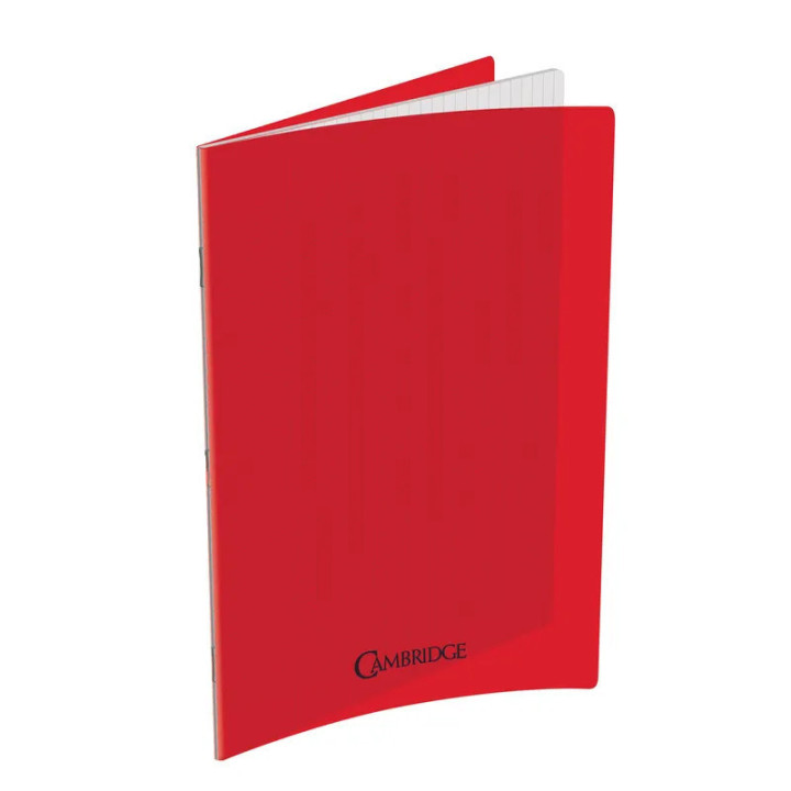 Cahier - 24x32(cm) - Grands carreaux - 96 pages - couverture en polypro rouge - sans spirale - Hamelin