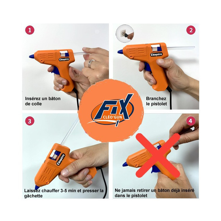 Mini Pistolet A Colle + 2 Sticks - Cléo'Gun Fix - Cléopâtre