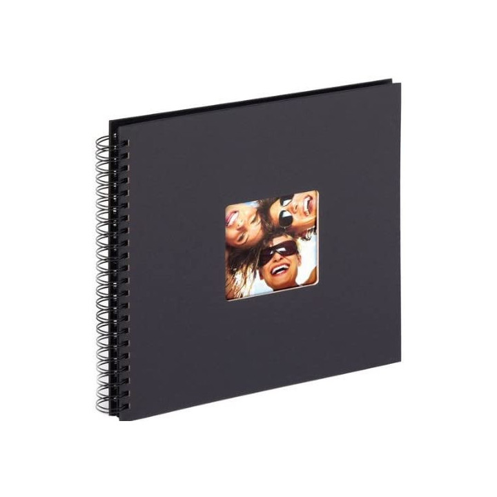 Album photos - 30x30 cm - Spirale - 50 pages noires - Couverture avec encart