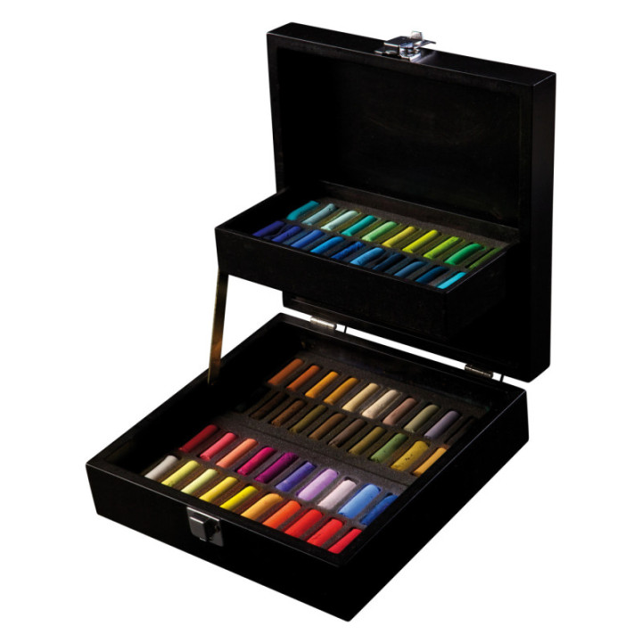 Pastels à l'écu - Sennelier - Boîte de 60 demi-pastels - Coffret en bois