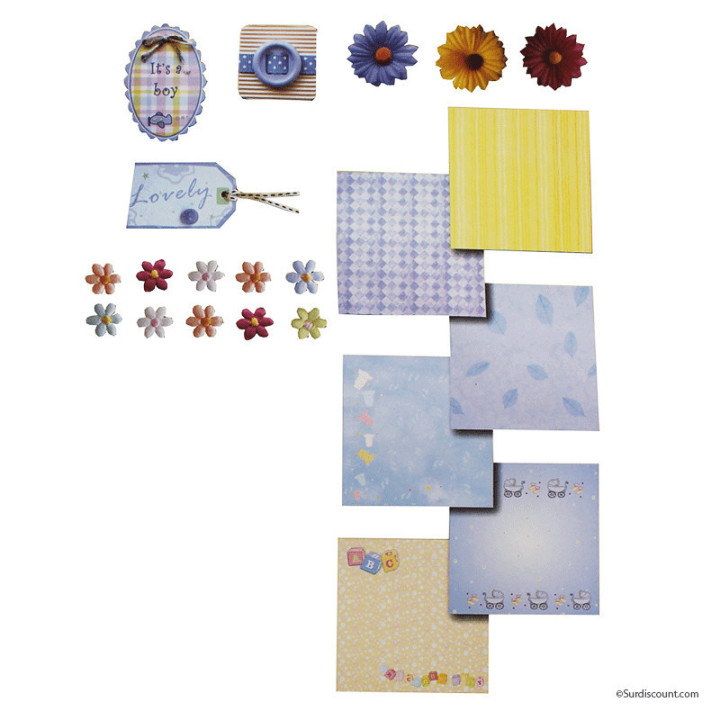 Kit Scrapbooking Naissance Garçon - Erica