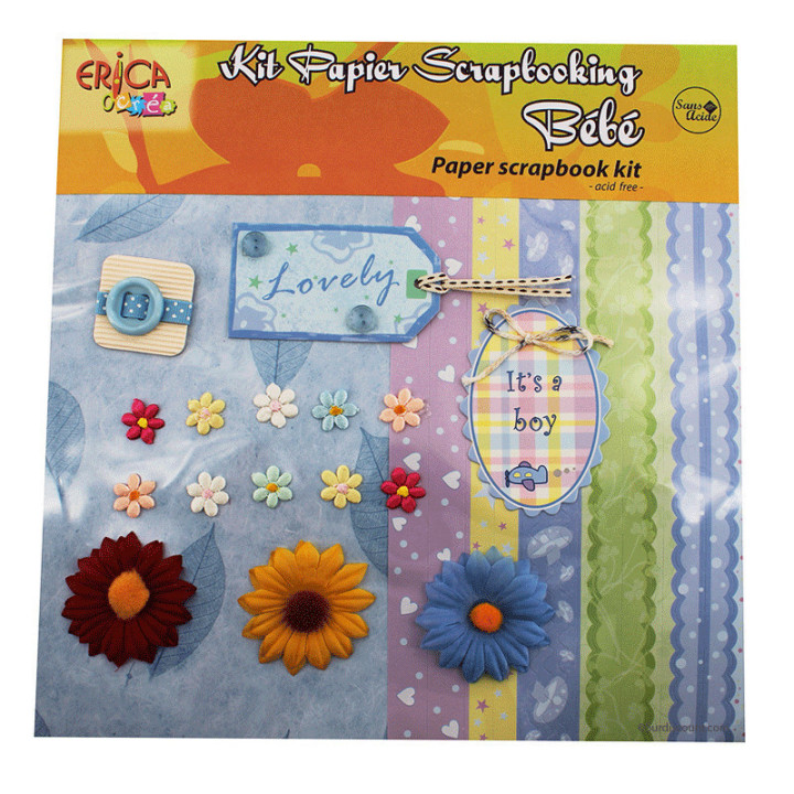 Kit Scrapbooking Naissance Garçon - Erica