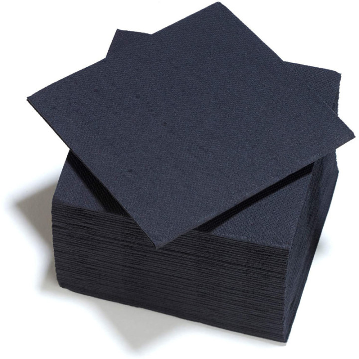 Lot De 40 Serviettes En Papier 2 Plis - 38X38 Cm - Noir - Gappy