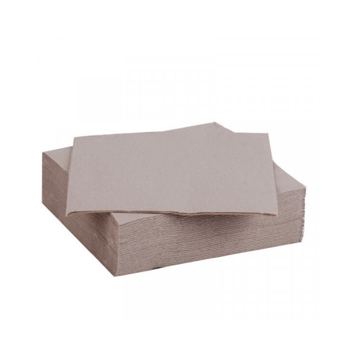 Lot De 40 Serviettes En Papier 2 Plis - 38X38 Cm - Taupe - Gappy