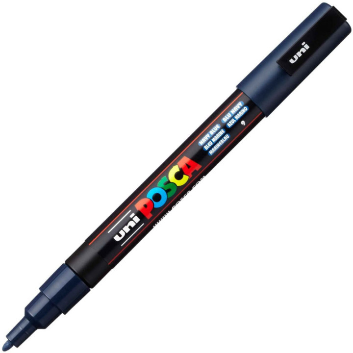 Marqueur Posca PC-3M bleu marine | pointe fine conique