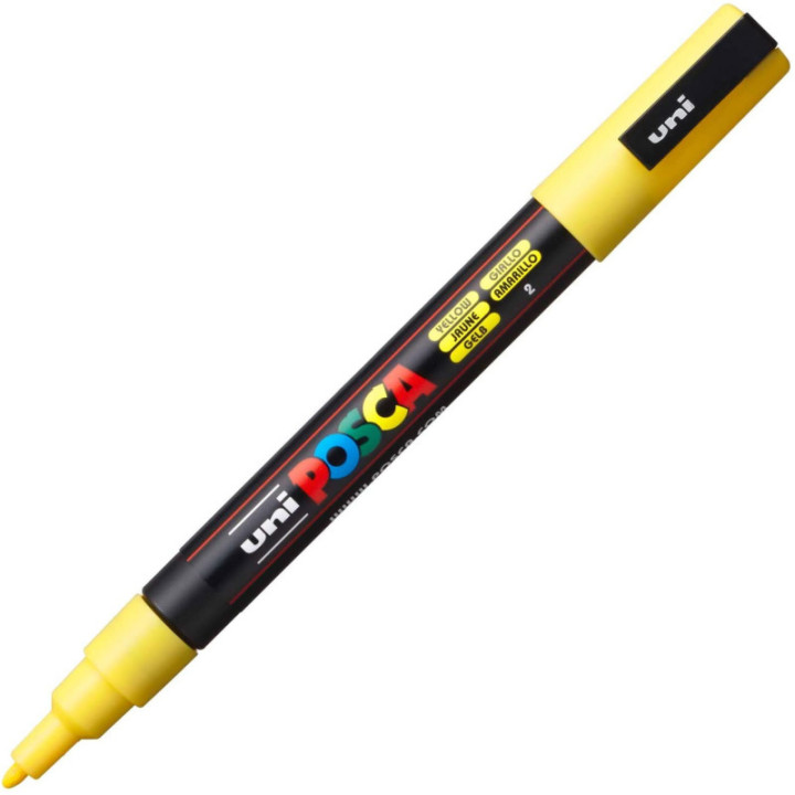 Marqueur Posca PC-3M jaune | pointe fine conique