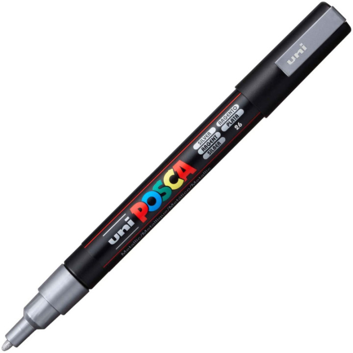 Marqueur Posca PC-3M argent | pointe fine conique