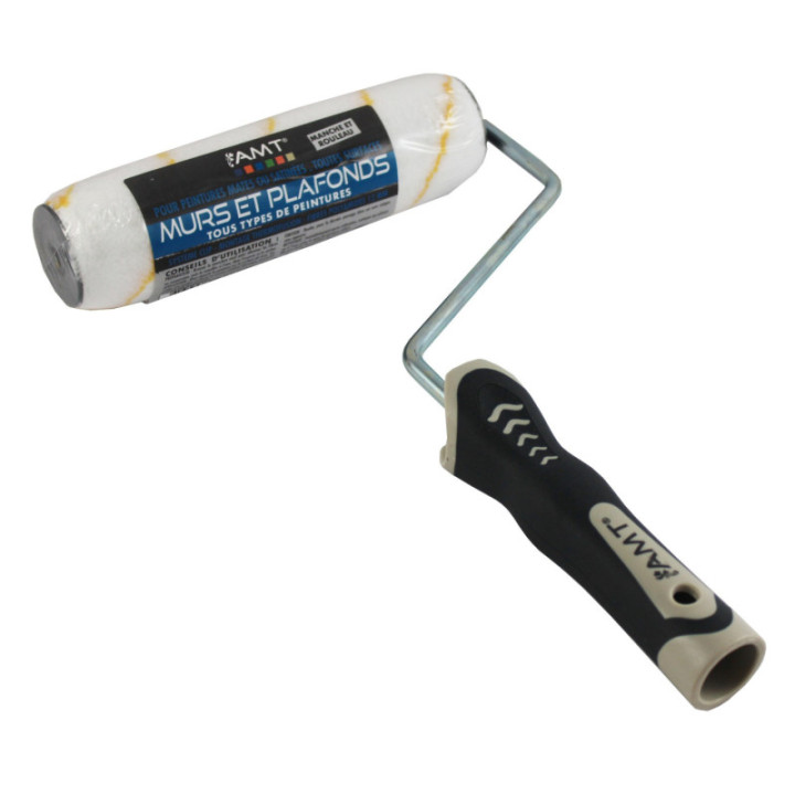 Rouleau Brosse Murs Et Plafonds - 180Mm - Tous Types De Peintures - Fibres Polyamides 12Mm -  Manche Et Rouleau - Amt