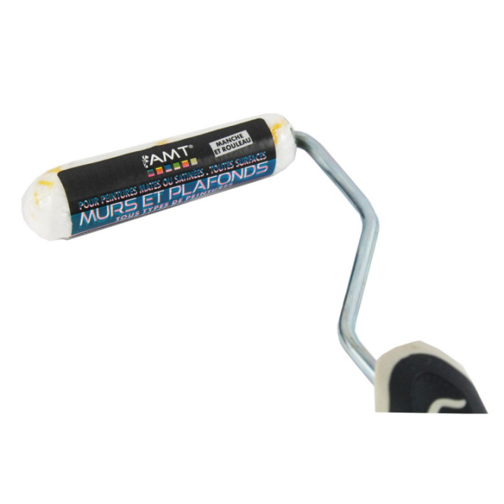 Rouleau Brosse Murs Et Plafonds - 15 Mm - Tous Types De Peintures - Fibres Polyamides 12 Mm -  Manche Et Rouleau - Amt