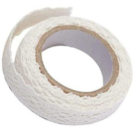 Ruban - Dentelle - Blanc - Adhésif - Loisirs créatifs - 1m x 1,5cm