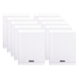 Lot de 10 cahiers - 24x32(cm) - Grands carreaux - 96 pages - couverture en polypro - sans spirale - Clairefontaine - Calligraphe