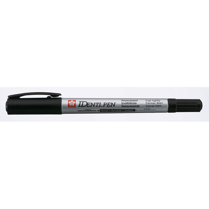 Marqueur Permanent Double Pointe - Noir - Identi Pen - Sakura