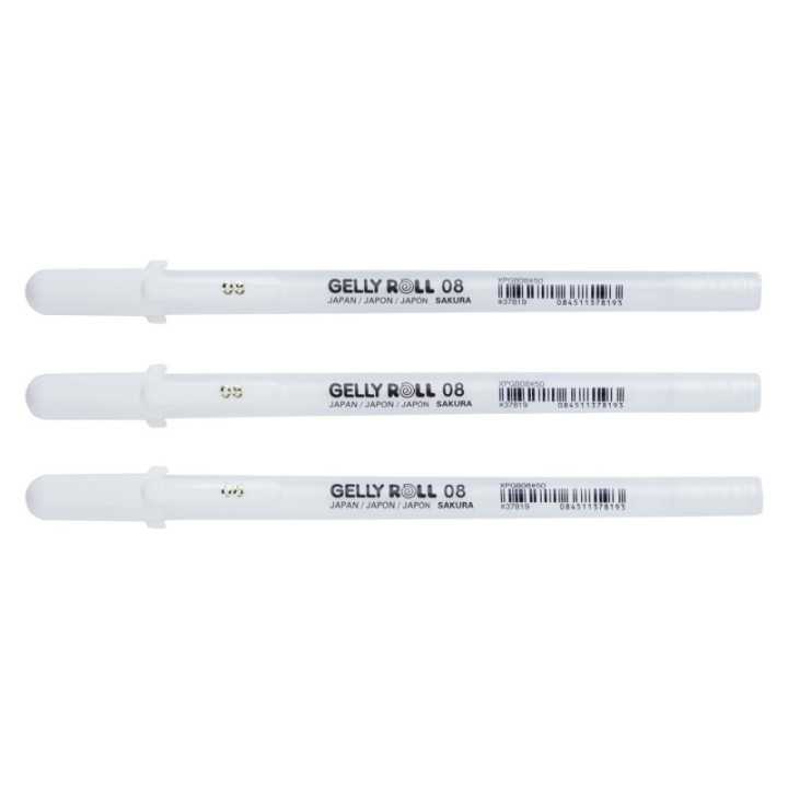 Etui De 3 Stylos Sakura Gelly Basic Real - Blanc - Sakura