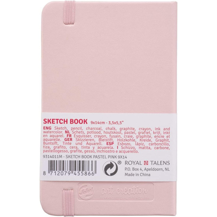 Carnet Croquis 9x14 cm - 80 feuilles - 140G - rose - Royal Talens
