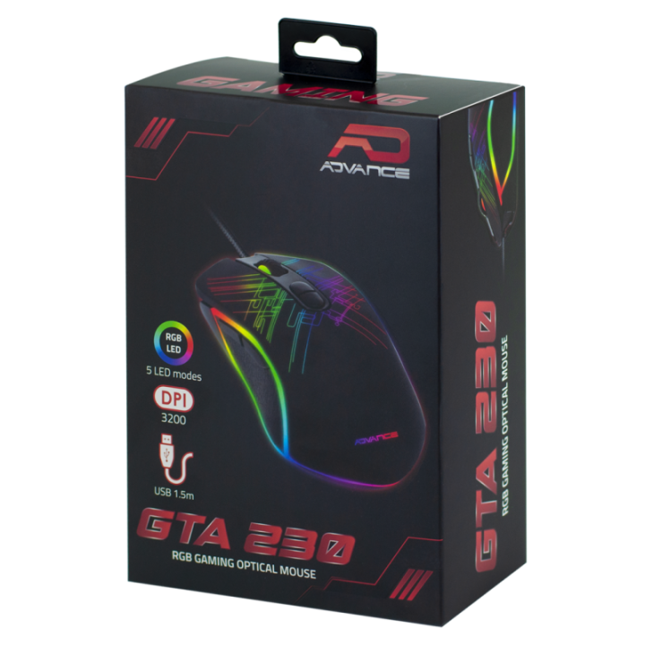 Souris Filaire Gaming Gta 230 Led 3200 Dpi - Advance