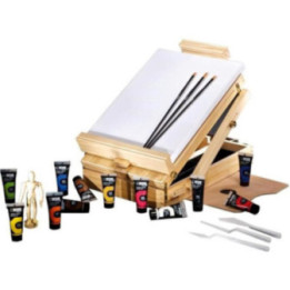 Chevalet de table - Boîte de rangement - Inclus 12 tubes + accessoires - C Campus