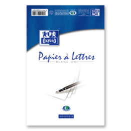 Papier à lettres - A5 - Blanc - 50 feuilles - Courrier - Ecriture - Oxford