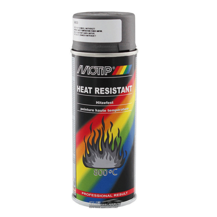 Bombe de peinture haute température  - gris anthracite - Motip
