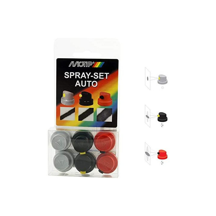 Lot de 6 caps pour bombe de peinture - Motip