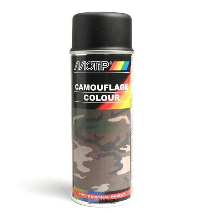 Bombe de peinture de camouflage - noir - Motip