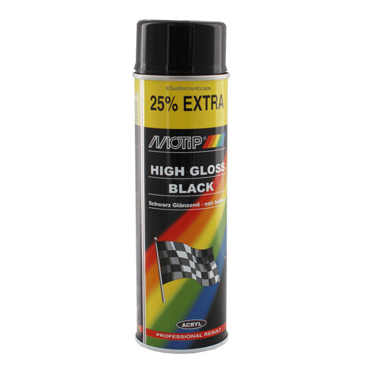 Bombe de peinture voiture - noir brillant - Motip