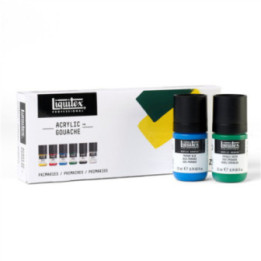 Gouache acrylique - Mate - Liquitex - 6 couleurs - Flacons 22ml - Beaux-arts
