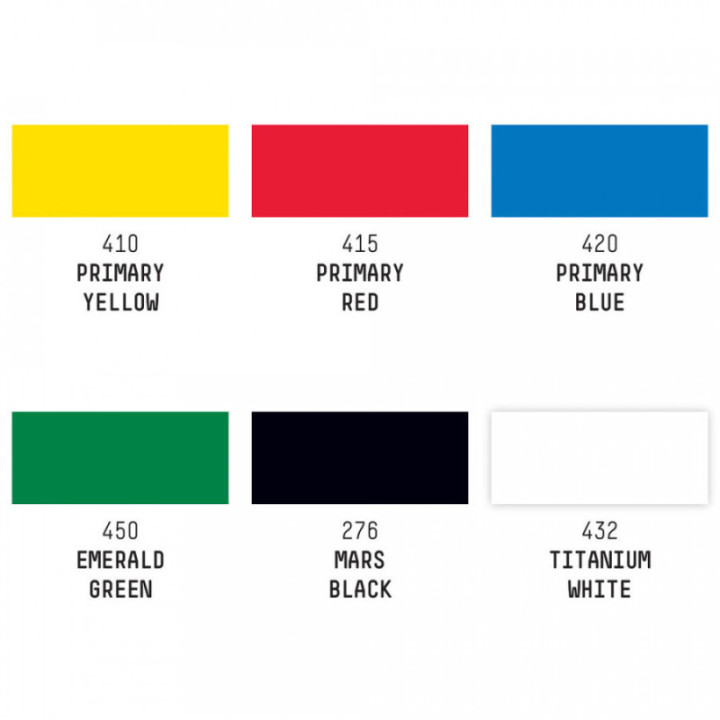 Gouache acrylique - Mate - Liquitex - 6 couleurs - Flacons 22ml - Beaux-arts