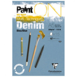Painton Bleu Denim Bloc Collé 15F A5 250G - Clairefontaine