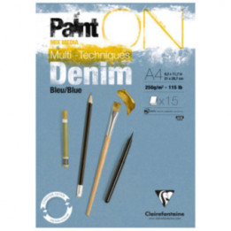 Painton Bleu Denim Bloc Collé 15F A4 250G - Clairefontaine