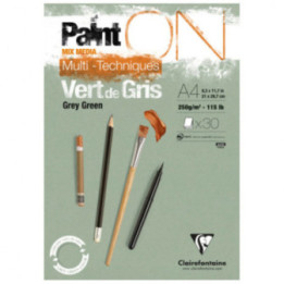Bloc - A4 - Multi techniques - Vert - 30 feuilles - 250g - Clairefontaine - Paint'On