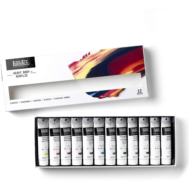 Set Peinture Acrylique de 12 tubes - Liquitex Heavy Body