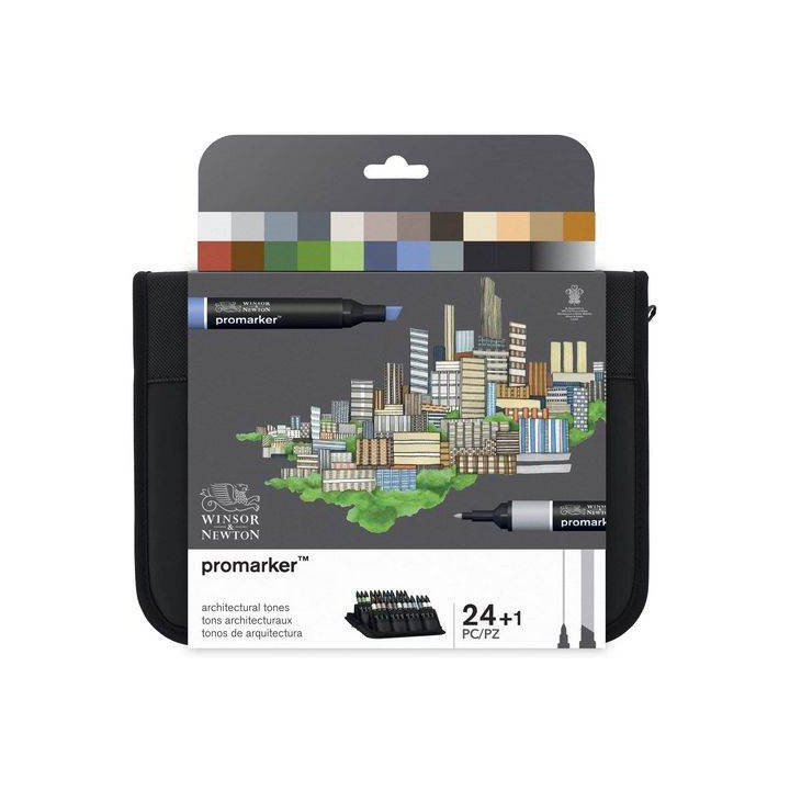 Feutres - Promarker - Pochette 24 couleurs - Architecture - Winsor et Newton